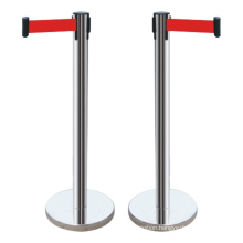 910mm high  iron base stainless steel crowd control barrier with retractable belt